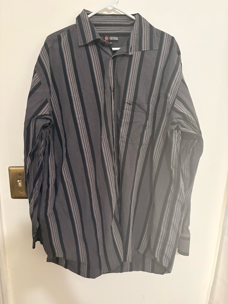 Cultivate Men’s Long-Sleeve Striped Button-Down Shirt - Black And Gray